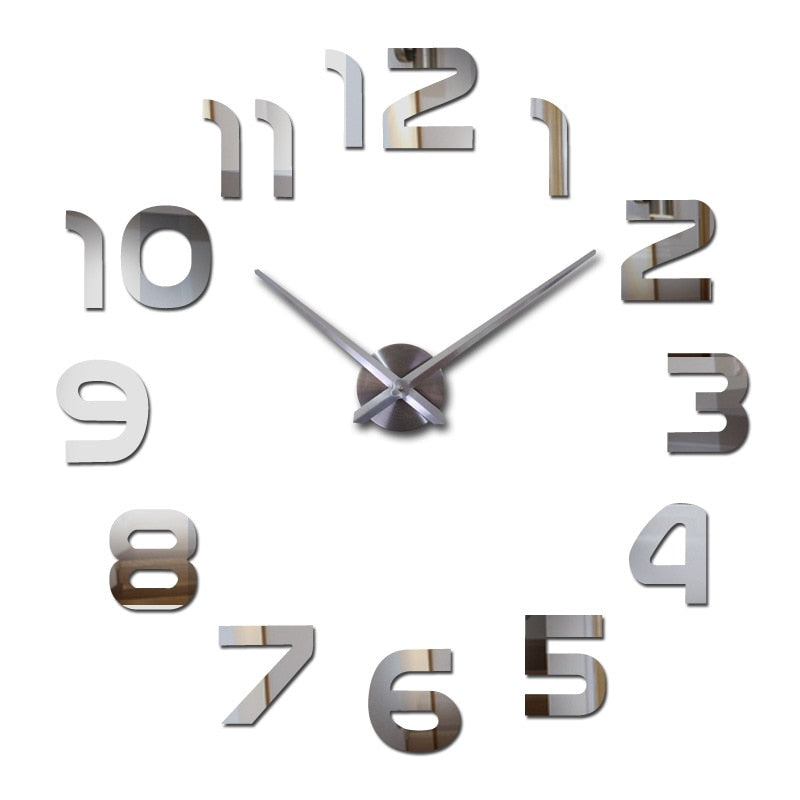 3D DIY Clock Acrylic Mirror Sticker for Home