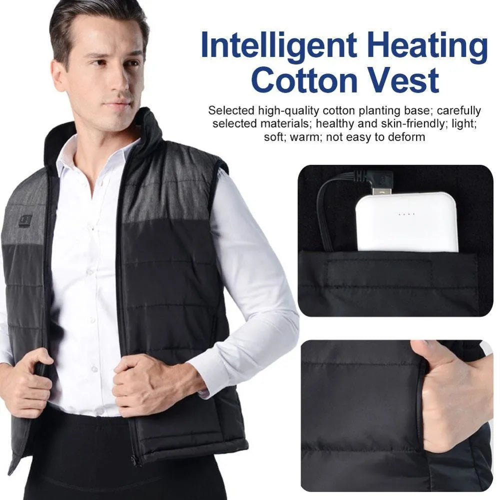 4 Zones Outdoor Heating Vest Women Electric Intelligent Heating Vest Jacket Hiking Camping