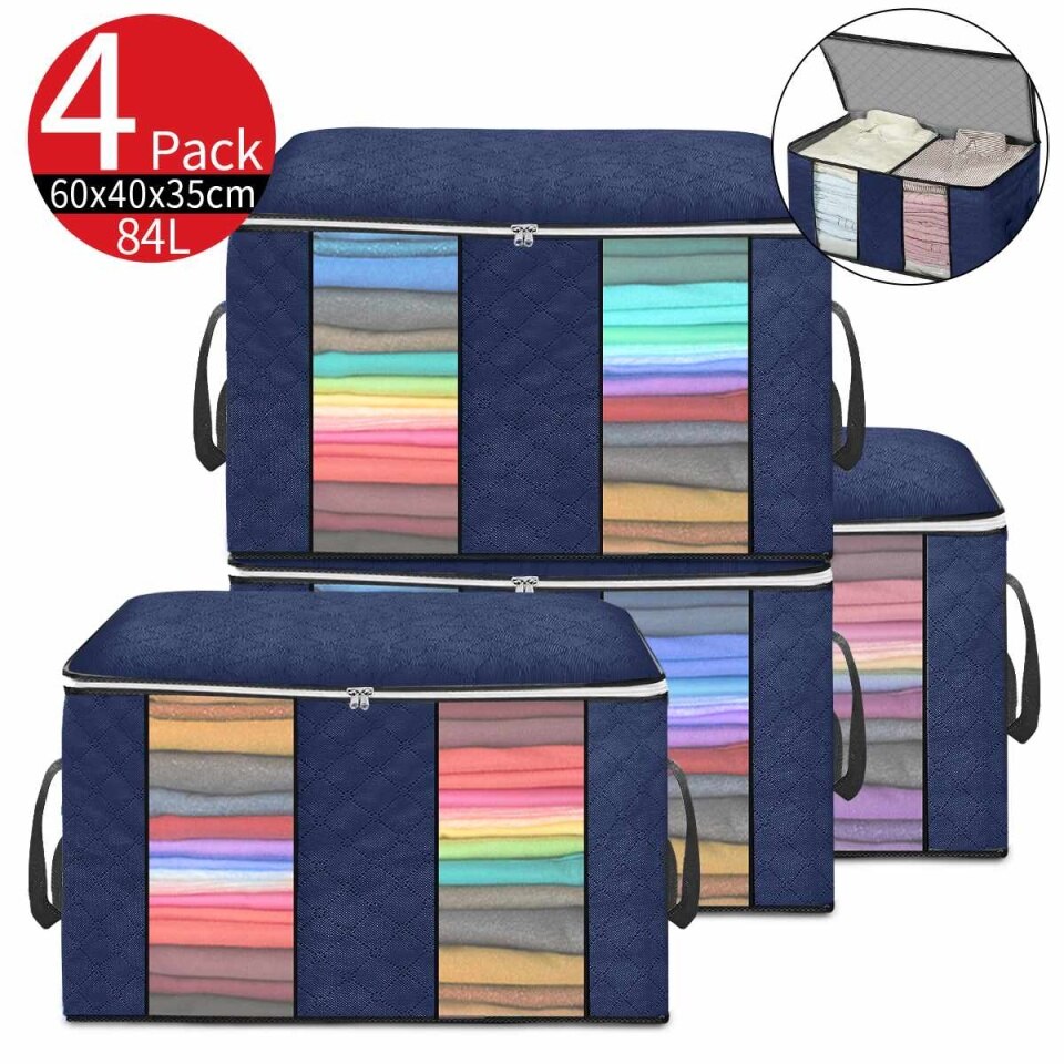 4-teiliges Set Faltbare Kleidung Quilt Lagerung Organizer