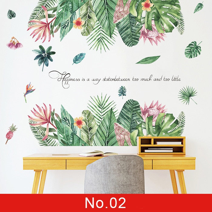 Green wall sticker for room decoration