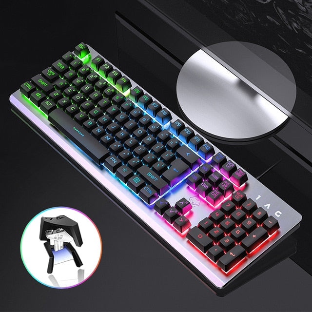 Mechanical Gaming Keyboard &amp; Mouse with RGB LED Backlight
