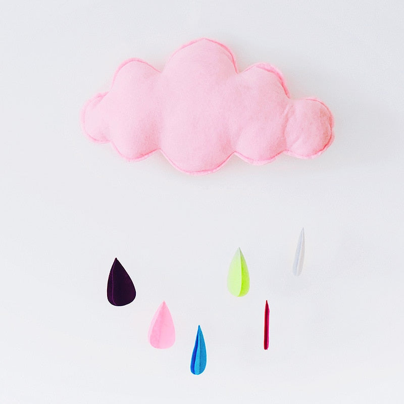 Nordic children's tent with cloud and raindrop pendant