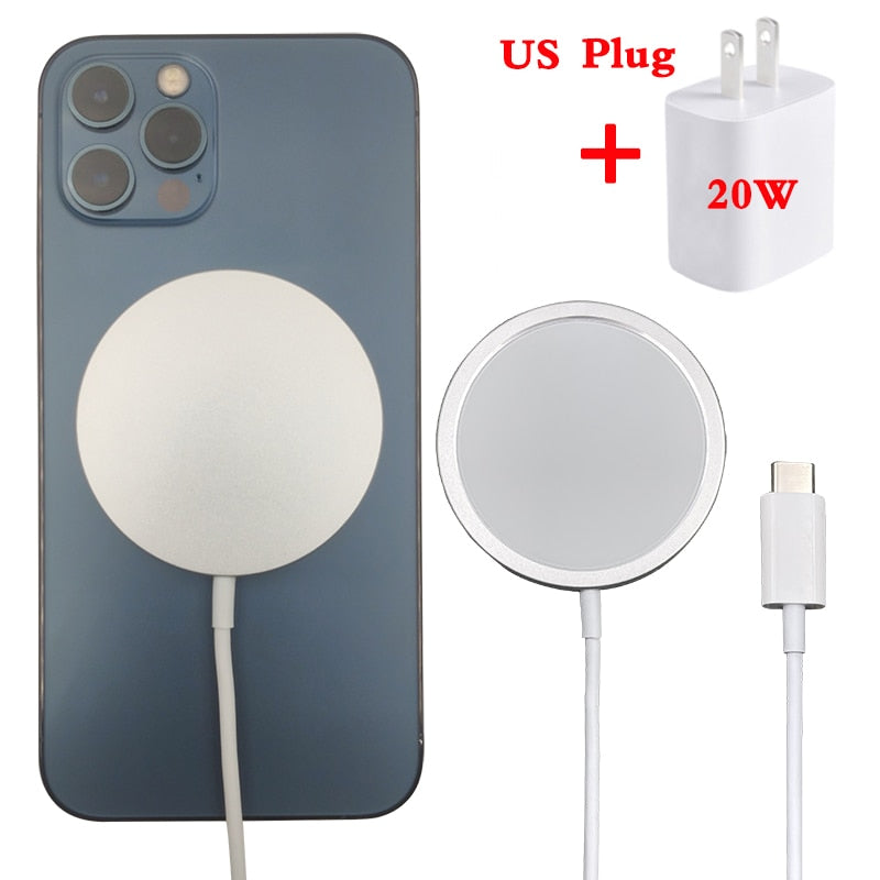 WLMLBU 15W Mag. wireless charger for iPhone 12 Pro Max 12pro Qi fast charger for iPhone 12 Mini USB C PD adapter Magsafing