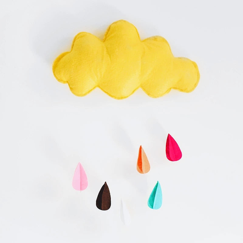 Nordic children's tent with cloud and raindrop pendant