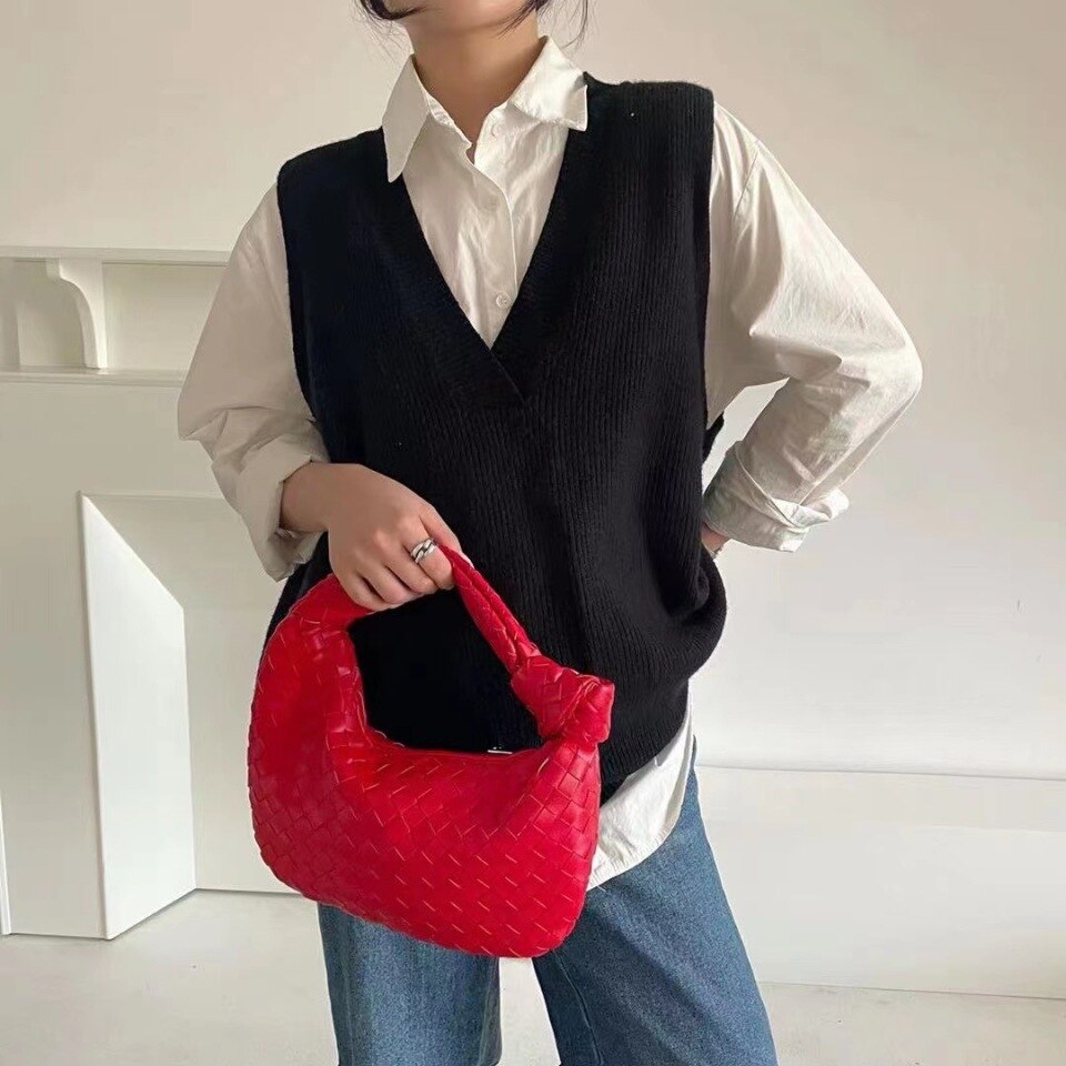 2021 Luxury Woven Leather Shoulder Bag