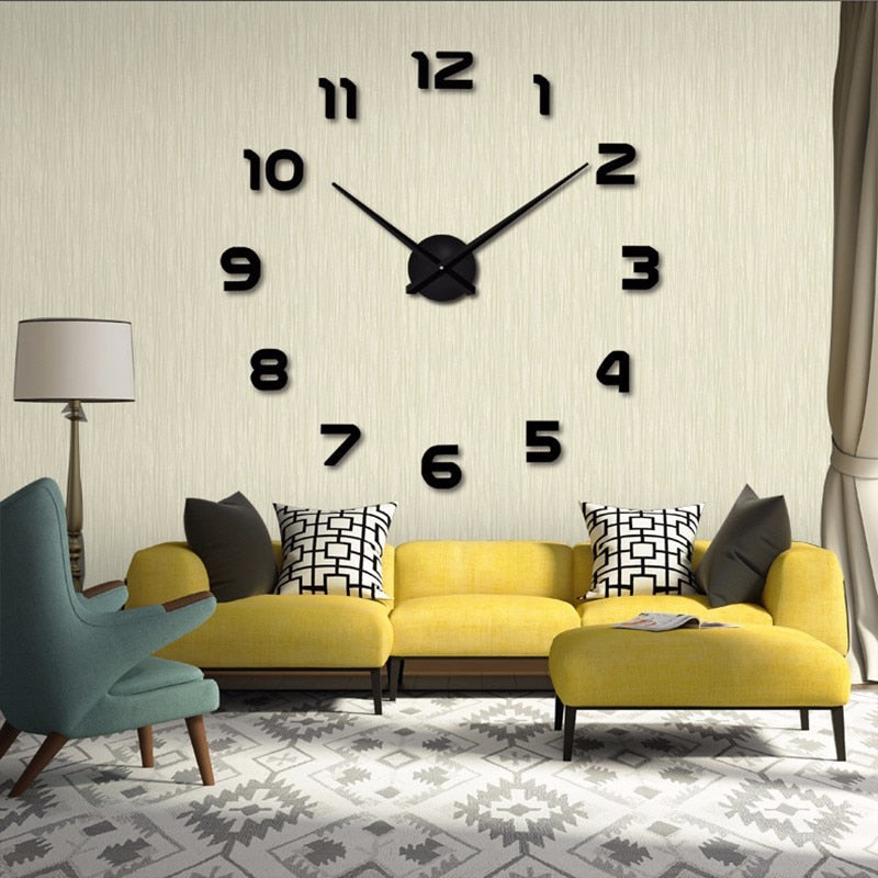 3D DIY Clock Acrylic Mirror Sticker for Home