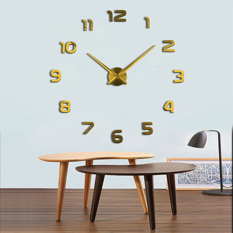 3D DIY Clock Acrylic Mirror Sticker for Home