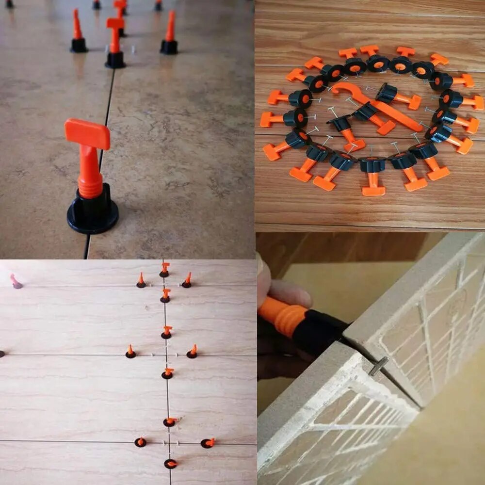 151pcs Reusable Tile Leveling System Wall Floor Tile Leveler Spacers with Wrench Tile Laying Anti Lippage Construction Tools