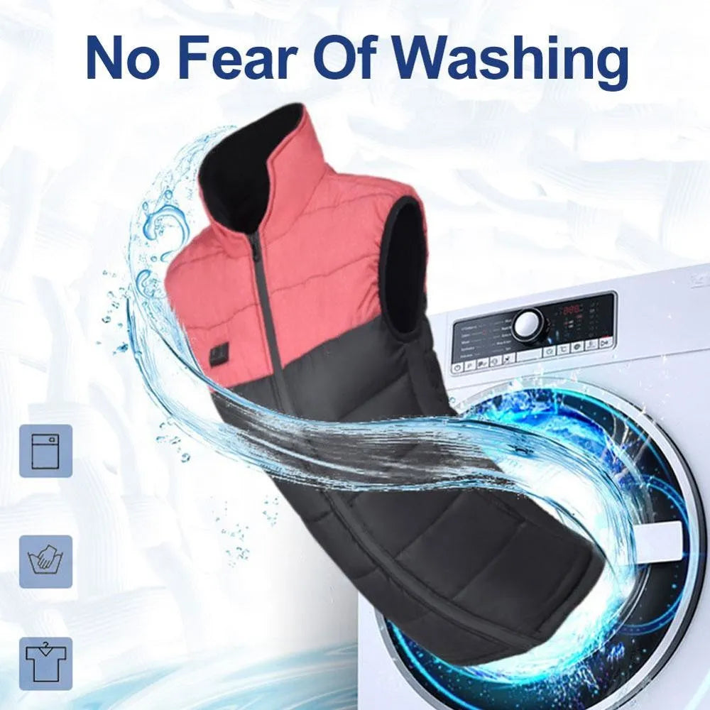 4 Zones Outdoor Heating Vest Women Electric Intelligent Heating Vest Jacket Hiking Camping