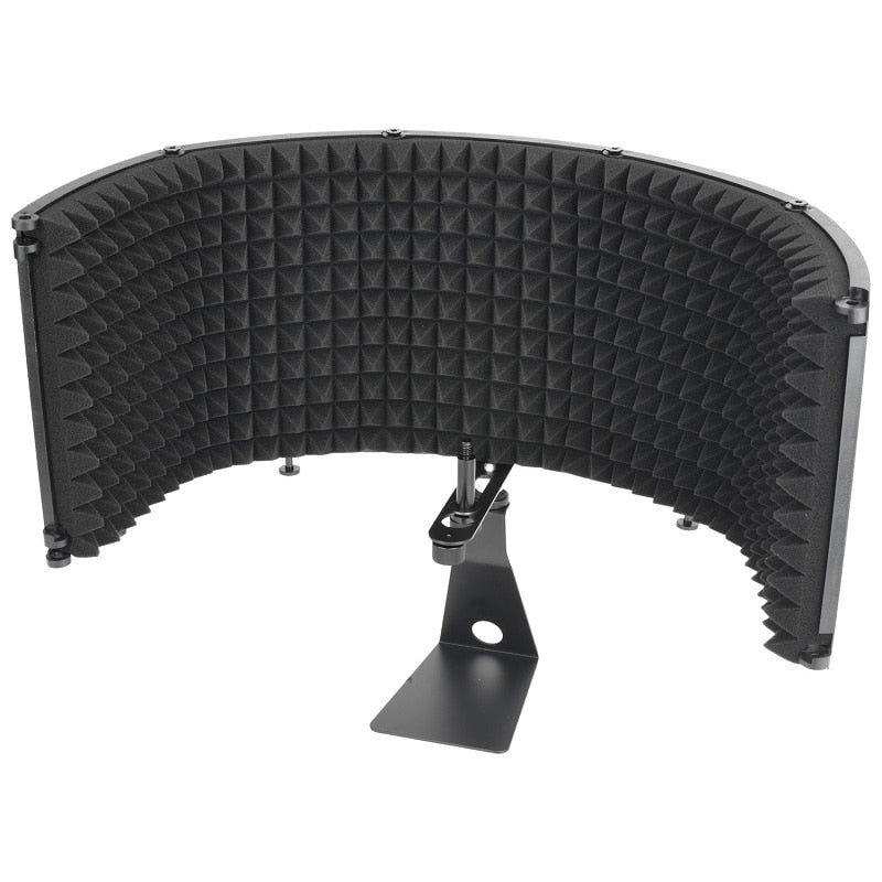 Studio microphone windshield: foldable, adjustable, sound-absorbing