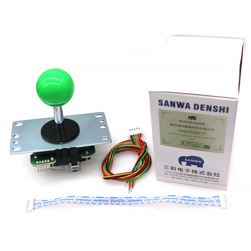 Japan Sanwa Joystick JLF TP 8YT, Rocker with Top Ball, 5pin Wire, Jamma Arcade Machine Game PC PS3 XBOX Kit DIY