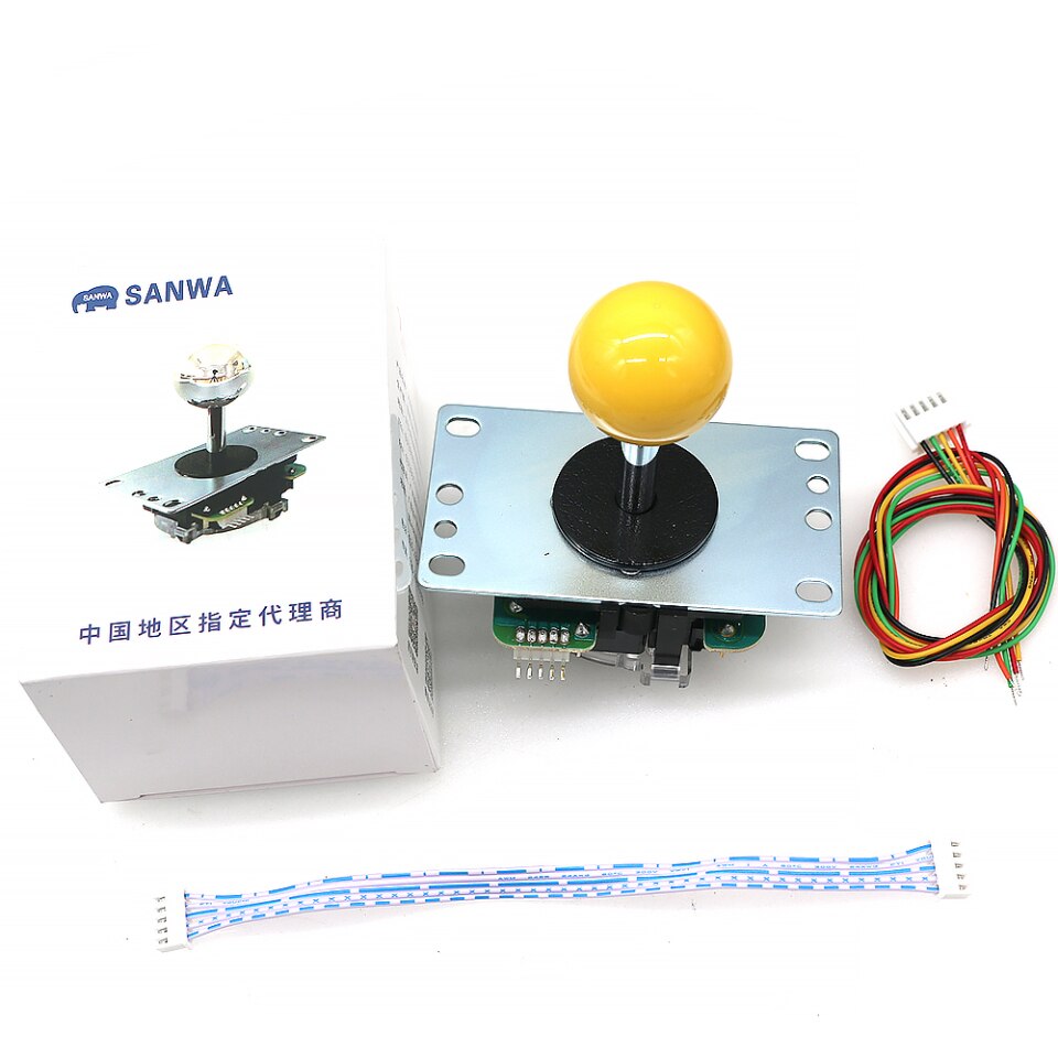 Japan Sanwa Joystick JLF TP 8YT, Rocker with Top Ball, 5pin Wire, Jamma Arcade Machine Game PC PS3 XBOX Kit DIY