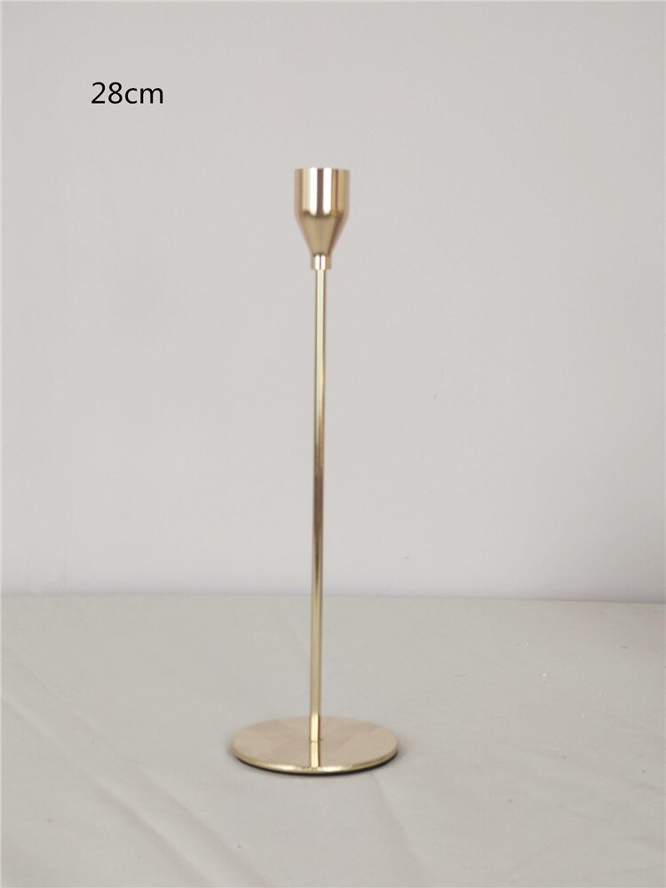 3-piece set of metal candle holders, golden wedding, party decoration