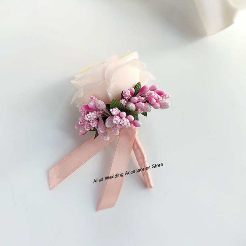 Wedding accessories: bridal bouquet, bridesmaid, artificial roses