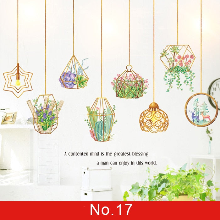 Green wall sticker for room decoration