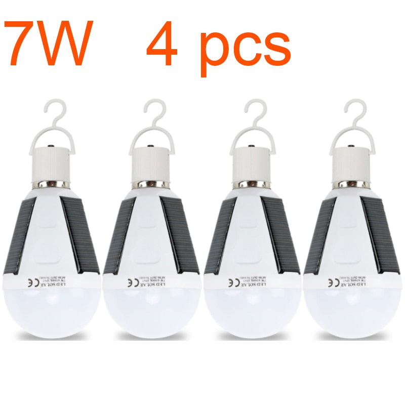 Rechargeable LED Bulb E27 LED Solar Lamp 7W 12W 85V-265V Outdoor Emergency Travel Fishing Camping Light