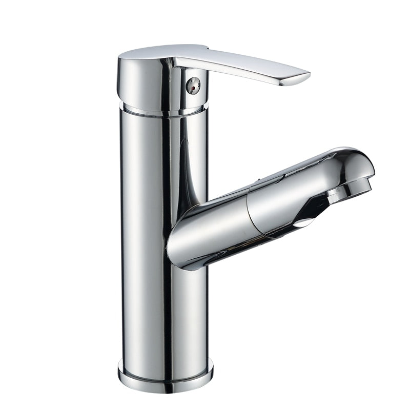 XUNSHINI Bathroom Kitchen Sink Faucet - Single Handle, Pull Out Spray, Hot and Cold Water