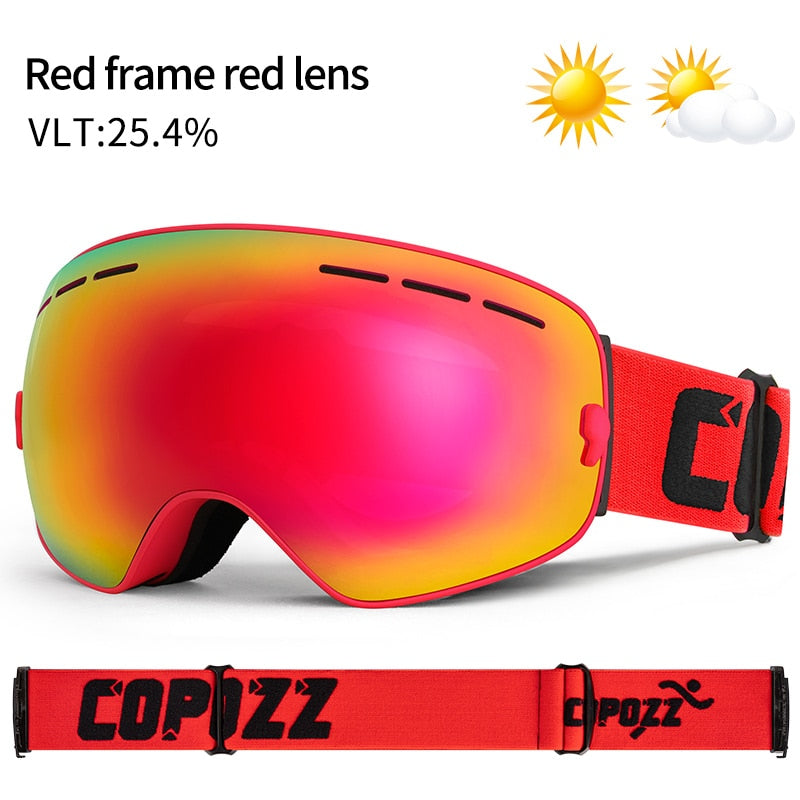 COPOZZ Ski Goggles UV400 Anti-Fog Big Ski Mask