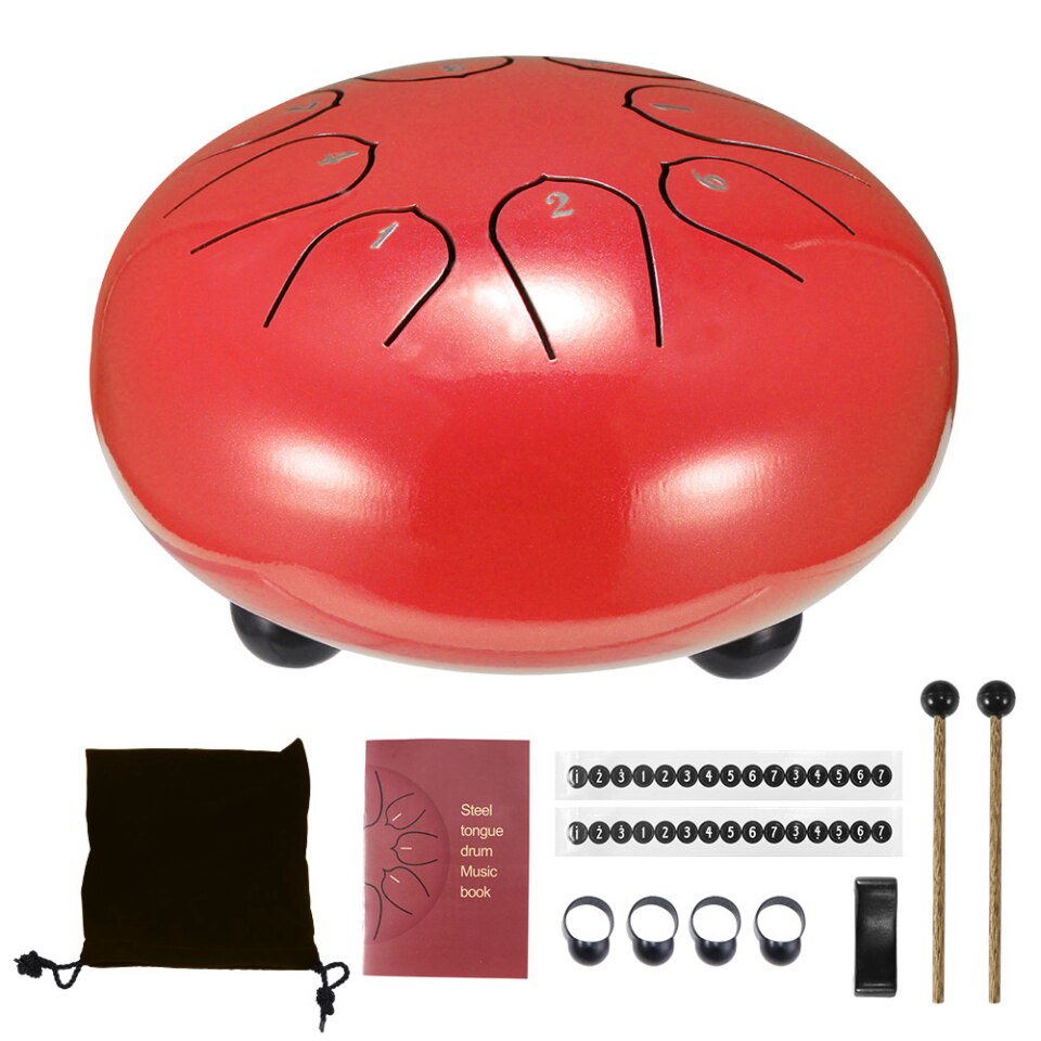 6" Stahlzungentrommel, 8 Handstimmen, Pan Drum, Drumsticks, Tragetasche - Percussions