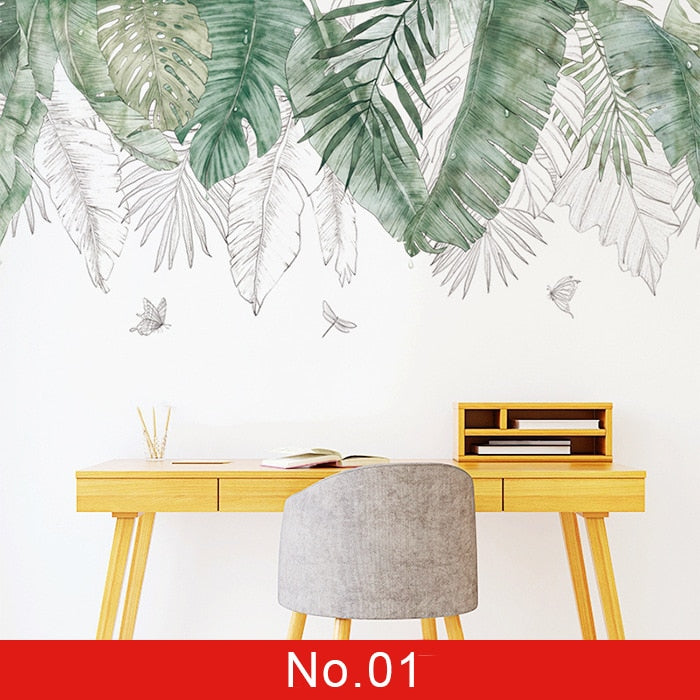 Green wall sticker for room decoration