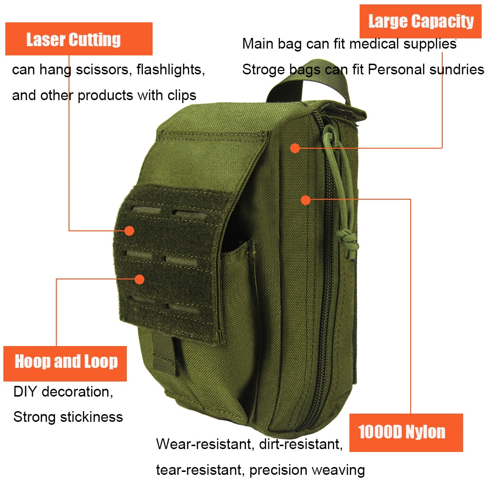 Taktische Molle Erste-Hilfe-Kit Überlebenstasche 1000D Nylon Notfalltasche Militär Outdoor
