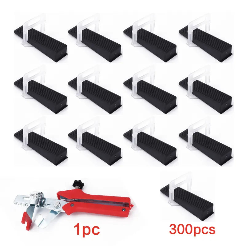 401pcs tile leveling system 1mm/1.5mm/2mm/2.5mm/3mm 300pcs clips+100pcs wedges +1pcs pliers plastic tile spacers tiling tools