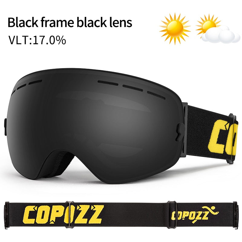 COPOZZ Ski Goggles UV400 Anti-Fog Big Ski Mask
