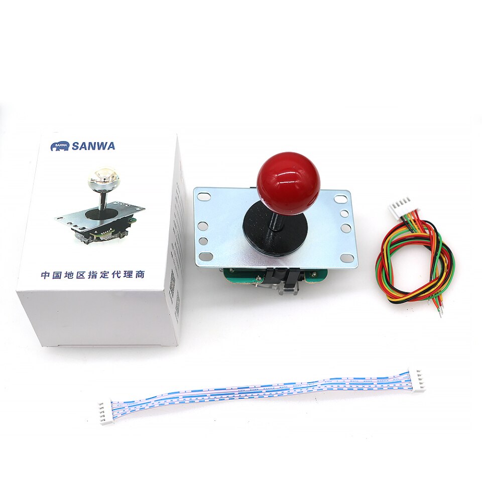 Japan Sanwa Joystick JLF TP 8YT, Rocker with Top Ball, 5pin Wire, Jamma Arcade Machine Game PC PS3 XBOX Kit DIY