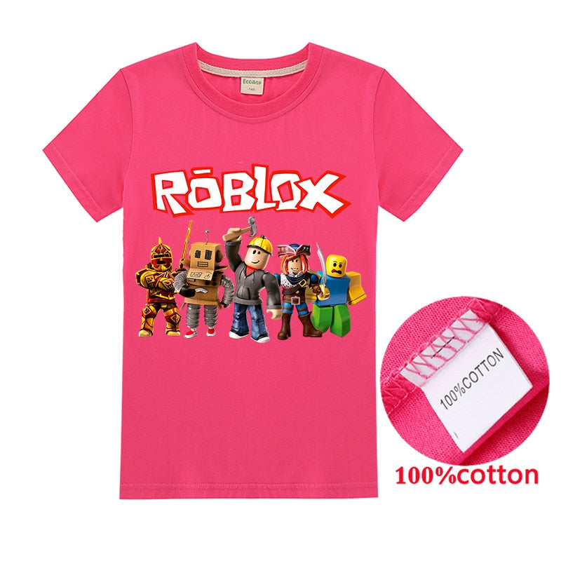 Roblox Mädchen T-Shirt, Cartoon, Sommer, Baumwolle