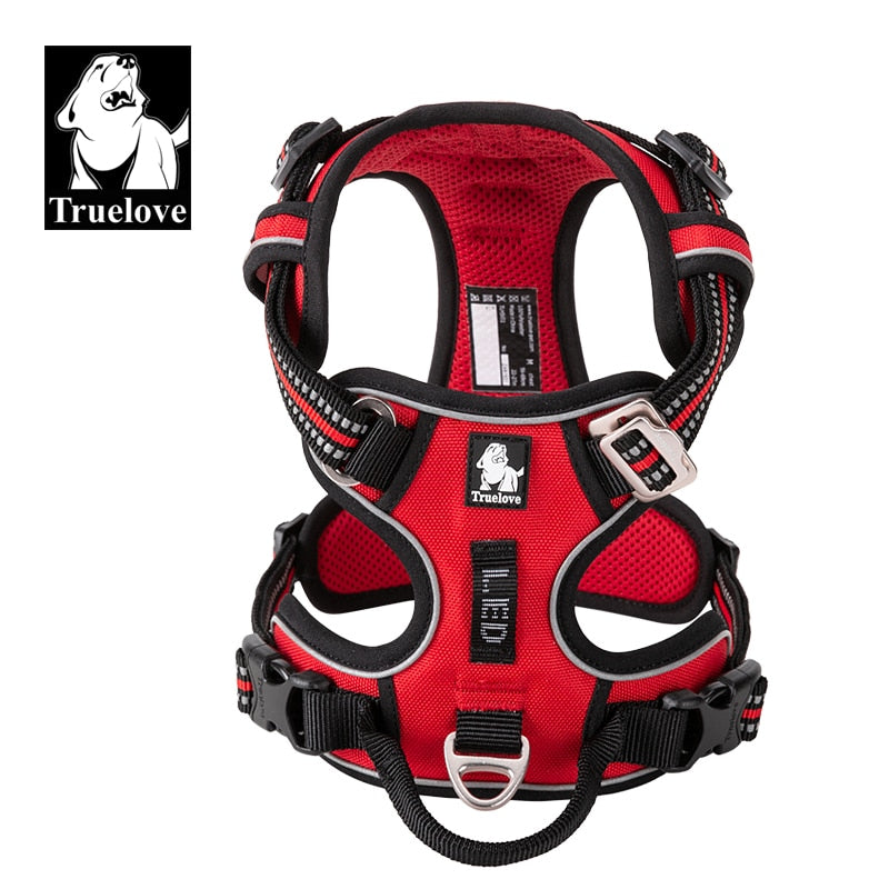 Reflective Nylon Dog Harness, No Pull, Adjustable, Medium