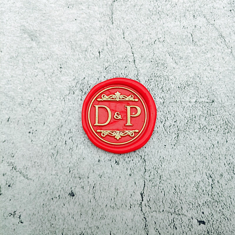 DIY personalized stamp with wax seal for wedding
