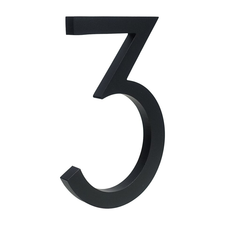 15cm Large Black House Number Floating Sign