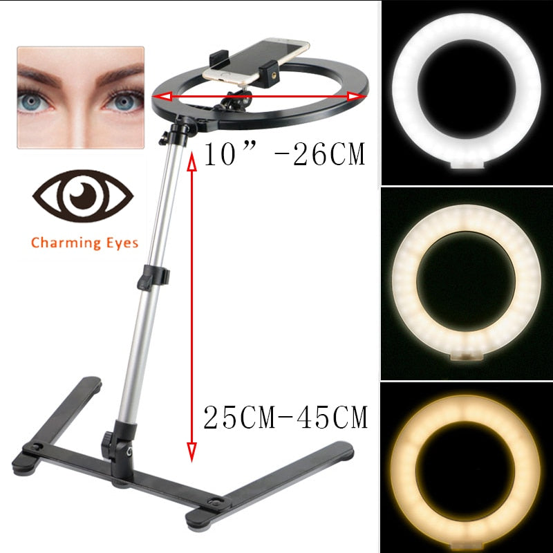 Video YT Fill Ring Light Lamp Tripod Stand Photo LED Selfie BT