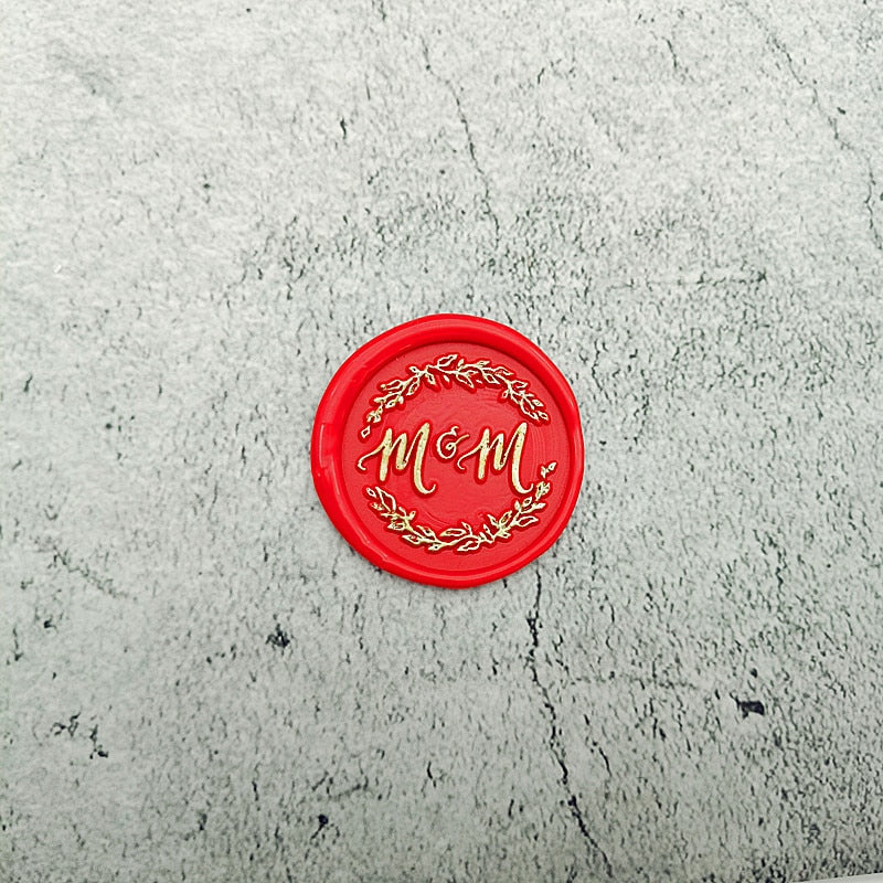 DIY personalized stamp with wax seal for wedding