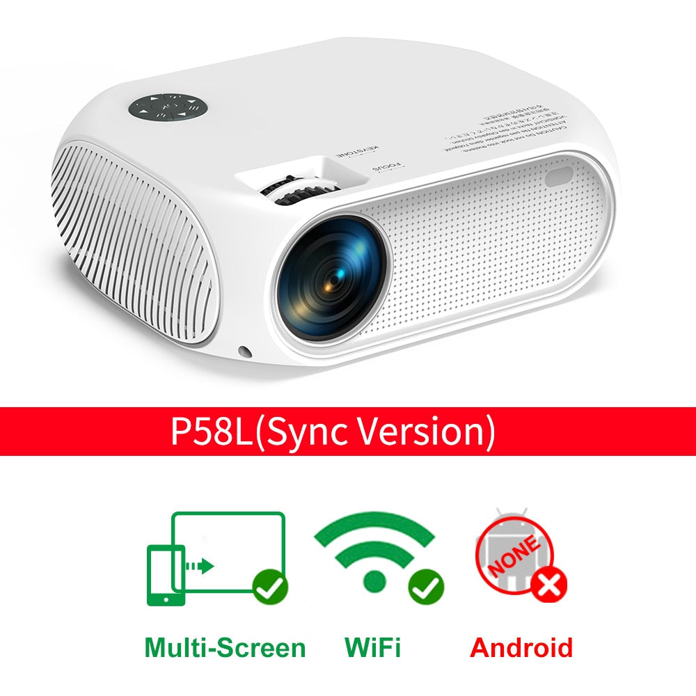 Salange HD Mini Projector, Home Video Projector, Led P58, Wifi, 1280 x 720P, Phone Portable, 3500 Lumens, Cinema 3D Movie