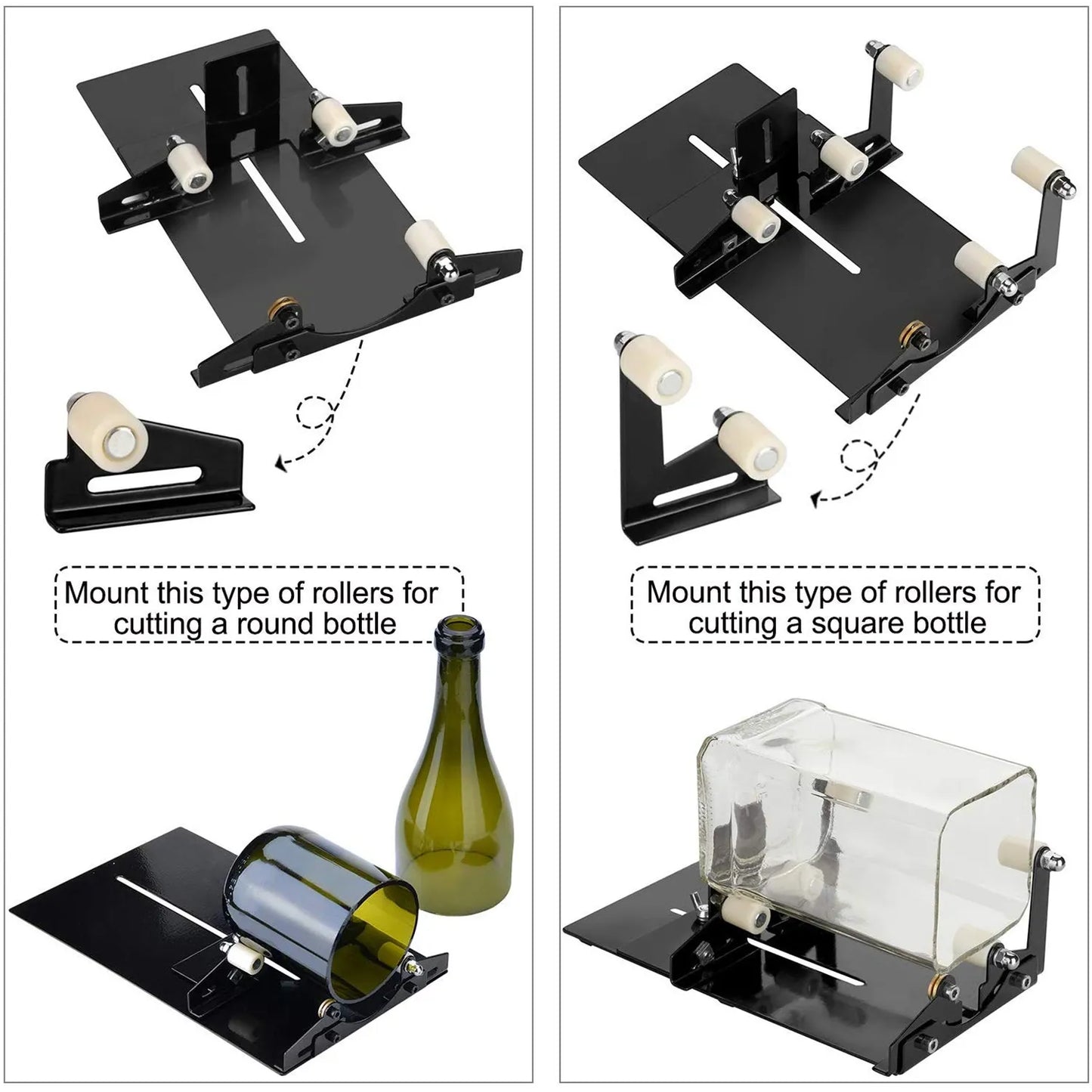 DIY Glass Bottle Cutter Tool Square Round Wine Beer Glass Sculptures Cutting Machine for Beer Glass
