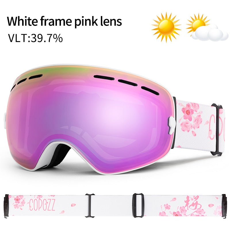 COPOZZ Ski Goggles UV400 Anti-Fog Big Ski Mask