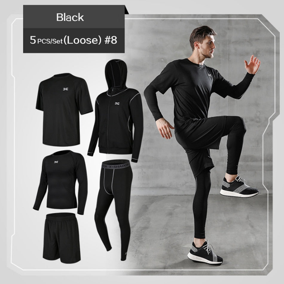 Lot de 5 collants d'entraînement de compression pour homme