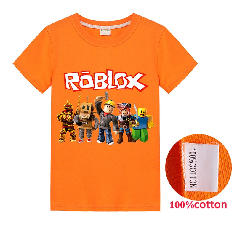 Roblox Mädchen T-Shirt, Cartoon, Sommer, Baumwolle
