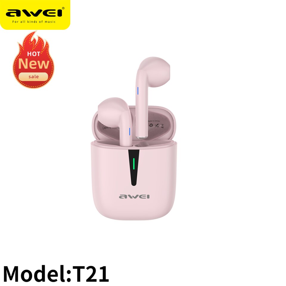 AWEI T17 TWS Bluetooth Headsets, Wireless, Mini, Type-C, Microphone, Sports Game