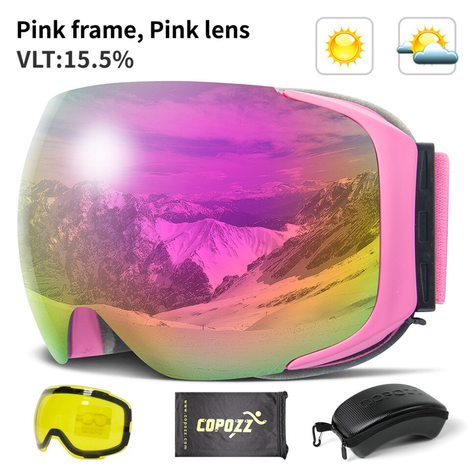 COPOZZ Skibrille mit Magnetverschluss und Etui UV400