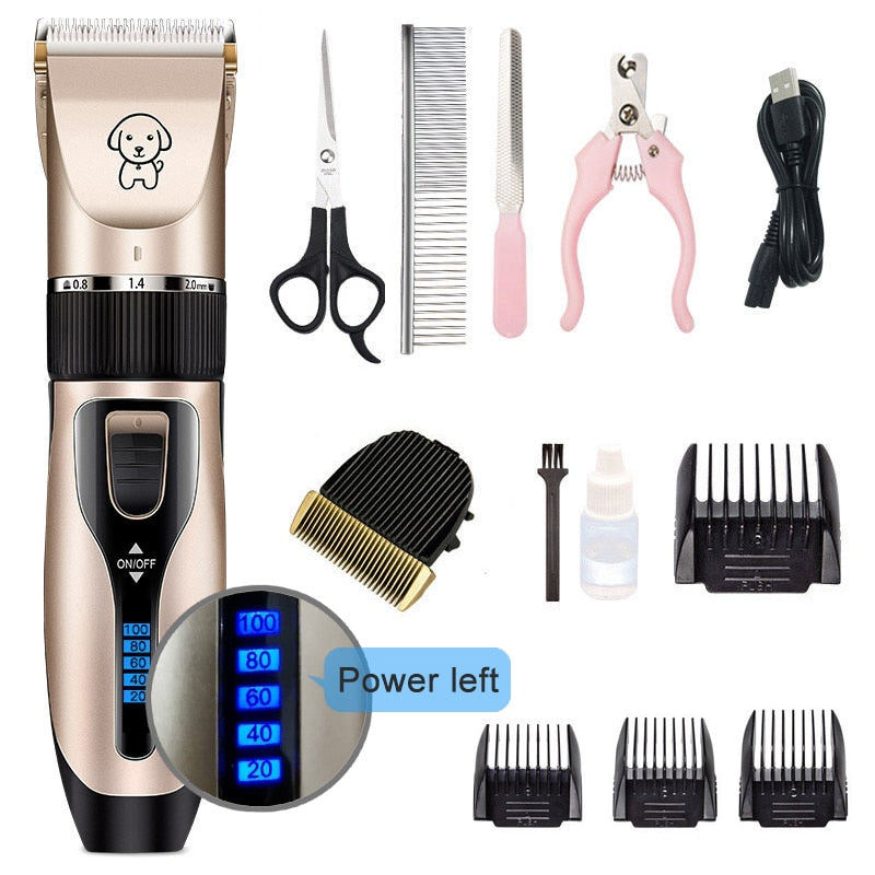 Professional Cordless Pet Hair Clipper Set