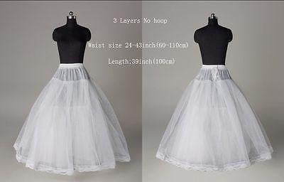 NEW 12Style White A-Line Hoopskirt Hoopless Wedding Crinoline Petticoat Underskirt SN