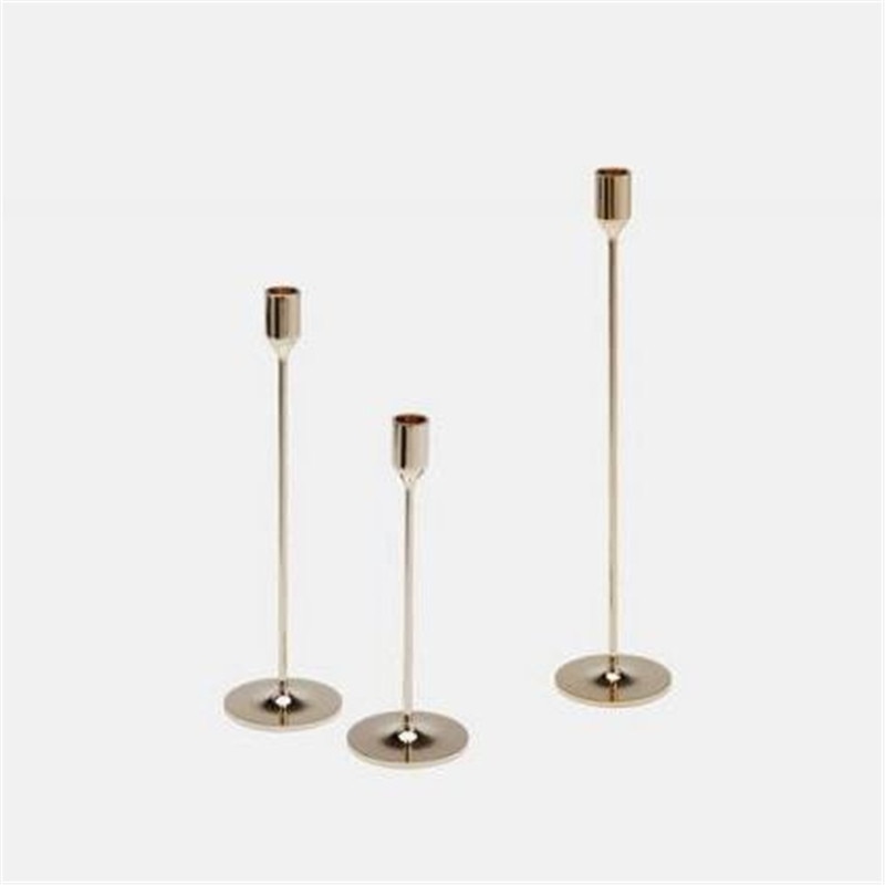3-piece set of metal candle holders, golden wedding, party decoration
