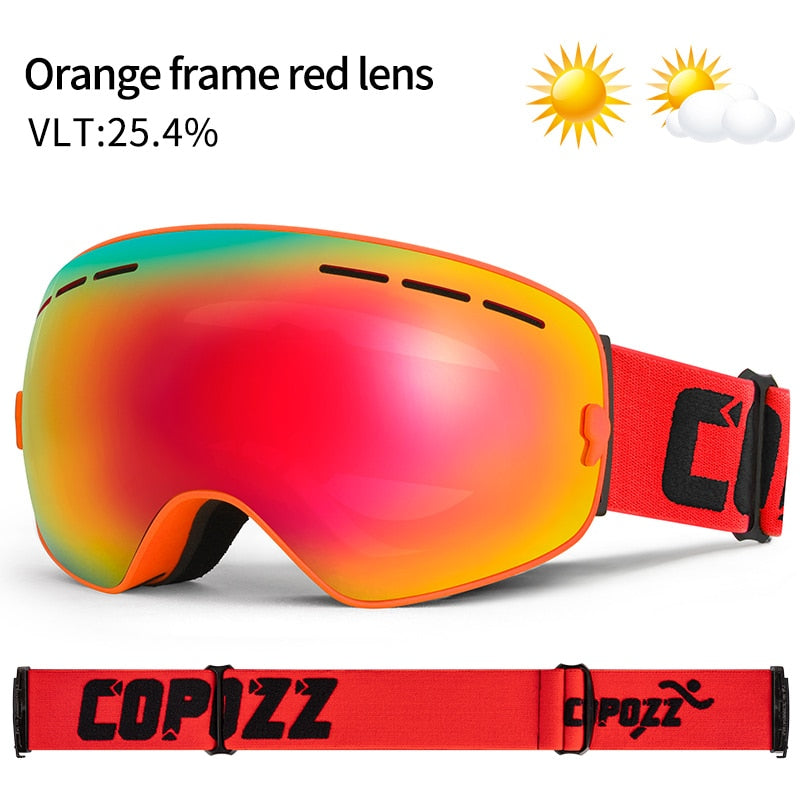 COPOZZ Ski Goggles UV400 Anti-Fog Big Ski Mask