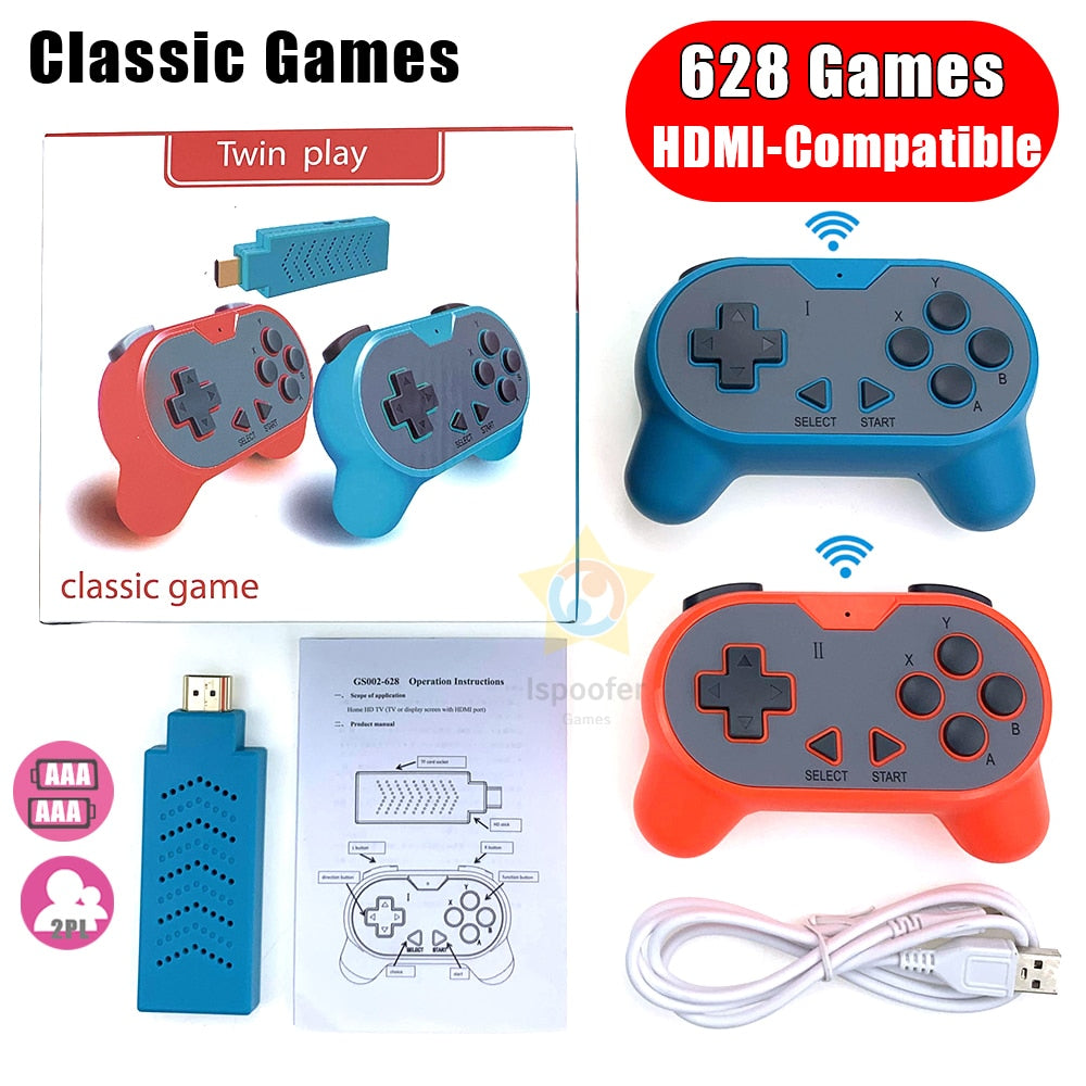 Y2 Plus 4K Video Game Console, 600 Classic Games, Mini Retro Console, Wireless Controller, HDMI Output, Dual Play 