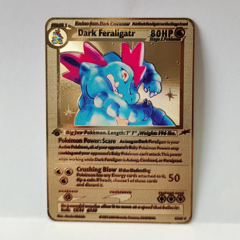 Pokemon Spiel Anime Kampf Karte Gold Metall
