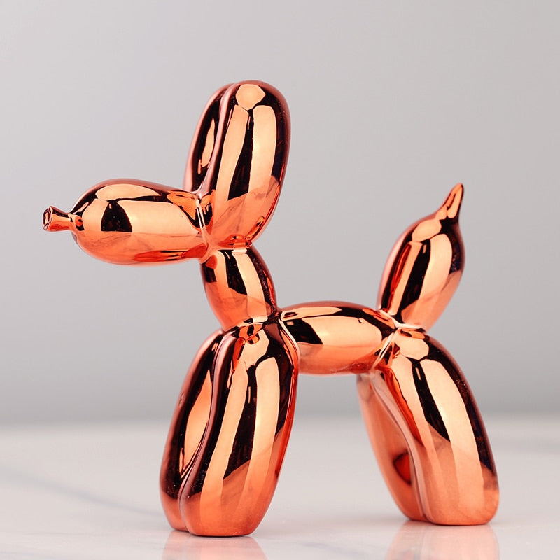 Nordic resin dog craftsmanship, electroplating balloon dog sculpture, home decoration for modern living room