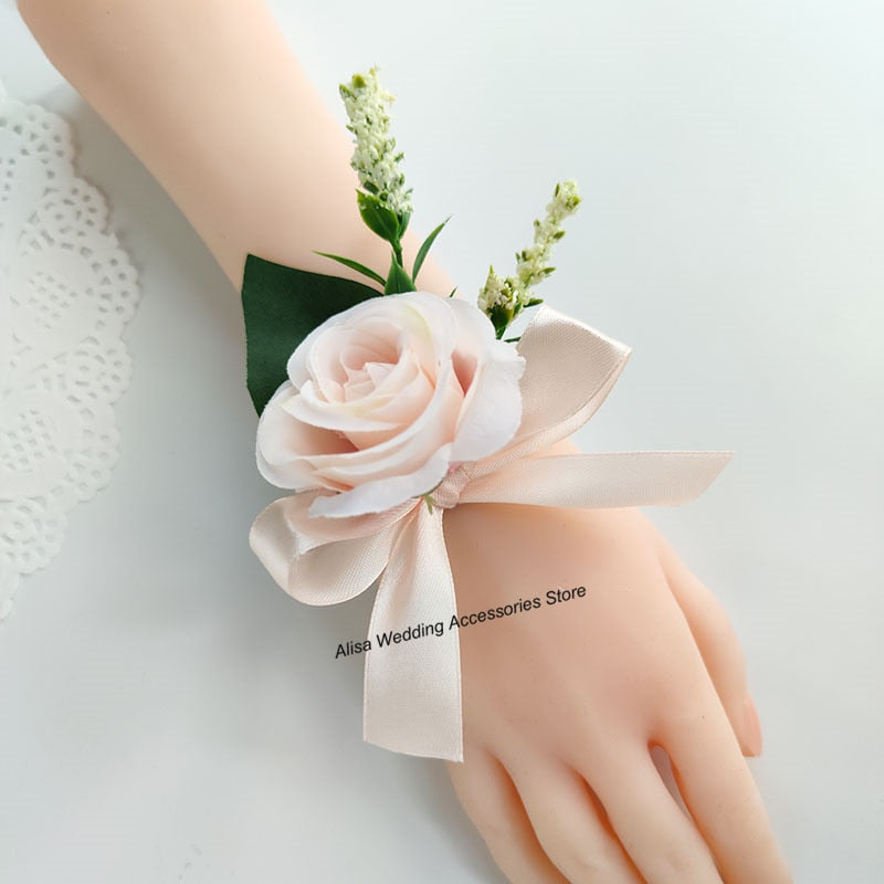 Wedding accessories: bridal bouquet, bridesmaid, artificial roses