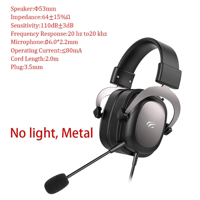 HAVIT Gamer-Headset PC 3.5mm PS4 Headsets Surround Sound & HD Mikrofon Gaming Overear Laptop Tablet